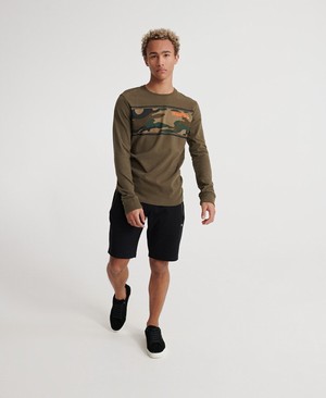 Superdry Core Logo Camo Stripe Férfi Pólók MélyBarna | GQNMV8297